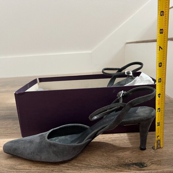 Ralph Lauren Suede Slingback with Ankle Straps - Picture 6 of 7